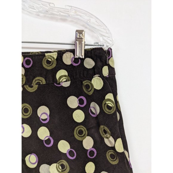 CJ Banks Christopher Brown Skirt Polka Dot Size 12 Green Modest Womens Corduroy - Picture 2 of 6